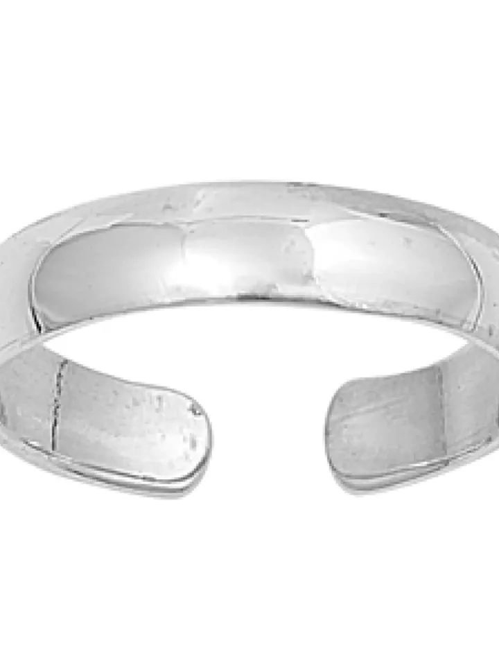 Sterling Silver Toe Ring | 4mm Plain Wedding Band Toe Ring | 925 |Plain Wedding Band| Minimalist | Adjustable Toe Ring for Women