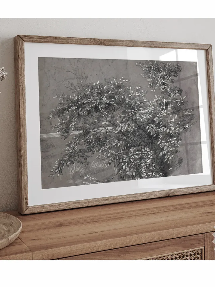 Branched Tree Dark Sketch Antique Drawing, Vintage Kitchen Wall Art Decor, Printable Downloadable | 290
