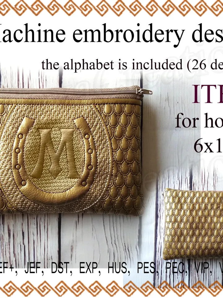 Machine embroidery design zippered bag letter cosmetic bag embroidery designs. ITH zippered bag Embroidery Design. File Instant Download