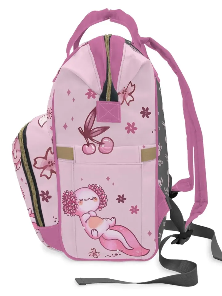 Kawaii Axolotl TTRPG Backpack | Tabletop Roleplaying Game Bag, LARP Backpack, Wargaming Organizer, DnD Bag of Holding