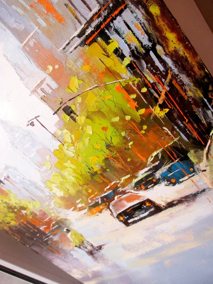 New York Painting Original Oil Painting on Canvas, Modern City Painting by "Walperion Paintings"