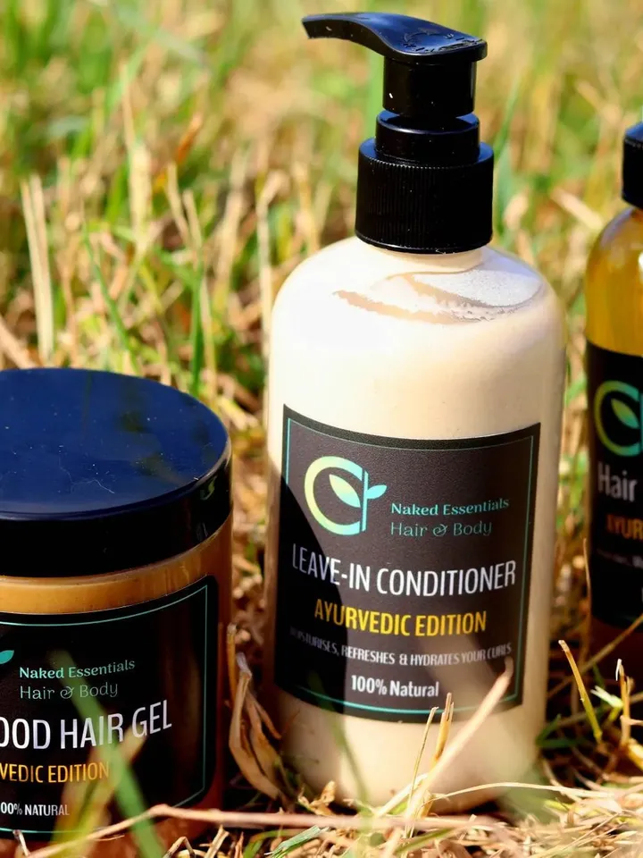 Ayurvedic Hair Product Bundle - Hair growth Oil, Hair Gel, Leave-in Conditioner - Natural, Vegan, Conditioning Hair Care- For All Hair Types