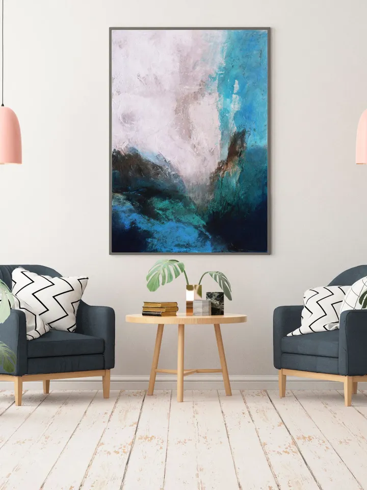 Nature inspired wall decor, Extra large wall art abstract, Blue abstract painting, landscape art, Abstract wall art, Indigo wall art,Artwork