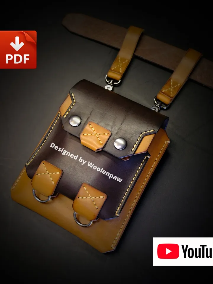 leather pattern bag / belt bag pattern / shoulder bag pattern.BG26