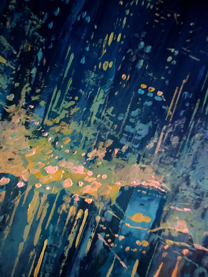 Cyberpunk Painting "TRON CITY" Original Oil Painting on Canvas, Modern City Original Art by "Walperion Paintings"