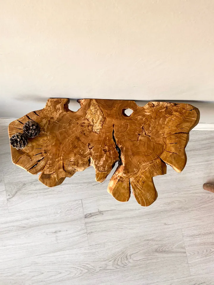 Live Edge Coffee Table, 21" Unique Coffee Table, Olive Wood Coffee Table, Wood Side Table, Farmhouse Coffee Table