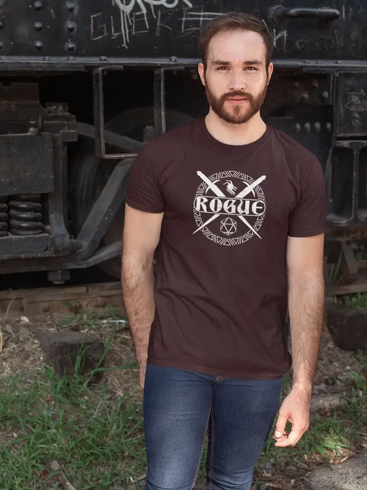 Rogue Roleplaying T-Shirt | Unisex DnD Inspired Tshirt, War Gaming Shirt, RPG Tee, Distressed Gift for Geek