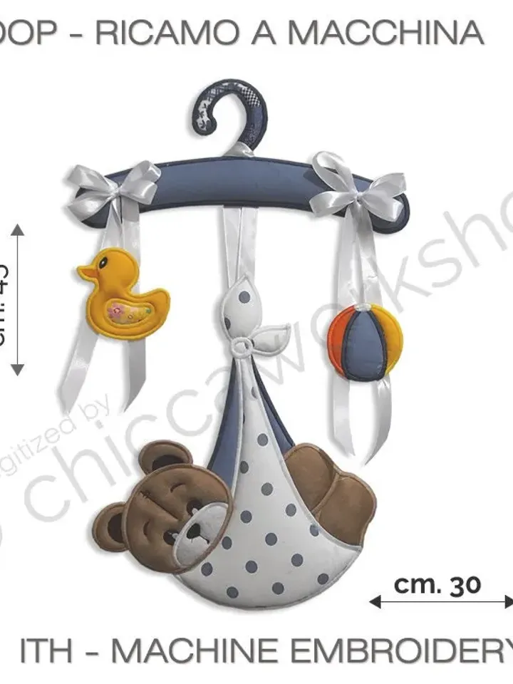 ITH Orso appeso - Ricamo a macchina con tutorial