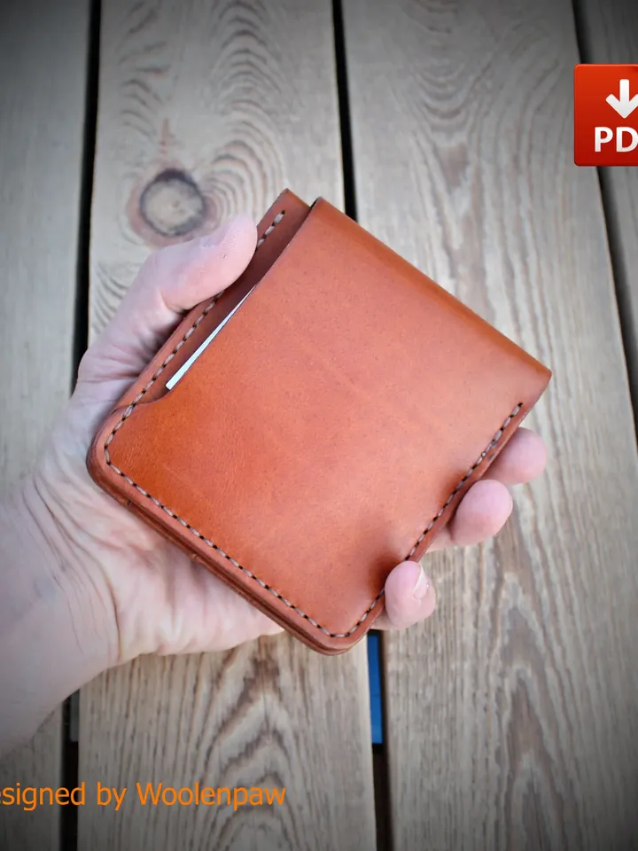 PDF leather template to make a Bi-fold wallet. BF4