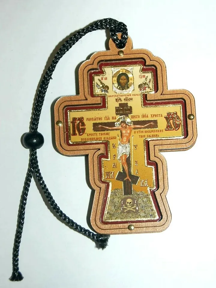 Orthodox wooden cross for a car