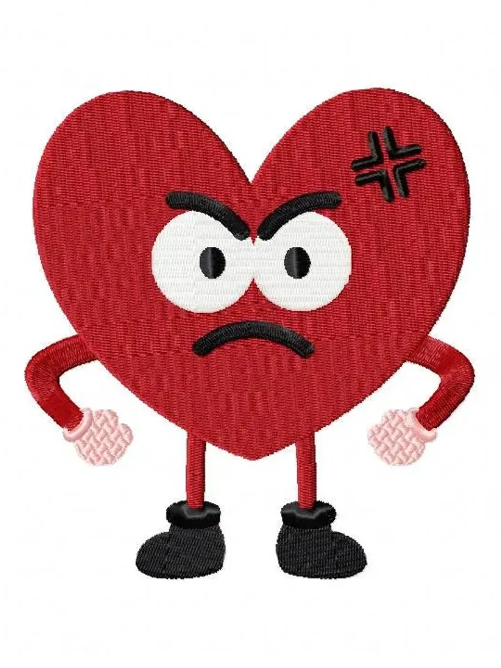 16 Cute Heart Characters Embroidery Design Pack,Instant Download,Applique Design,digital file,Love Angry Heart Gentleman Heart Silly Heart