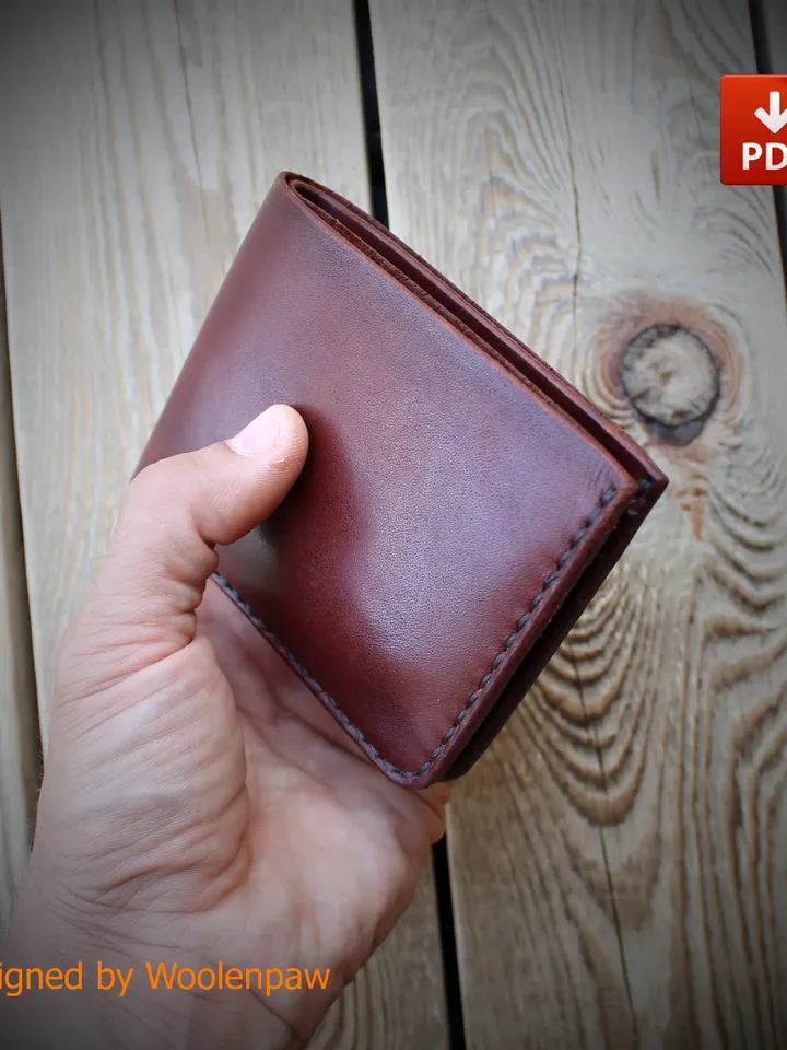 leather pattern - bifold wallet with 5 mm and 4 mm pitch. BF3