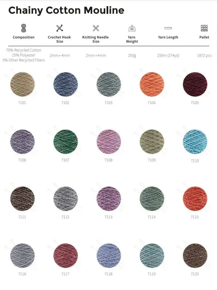 Retwisst Recycled Chainy Cotton Mouline 250gr yarn
