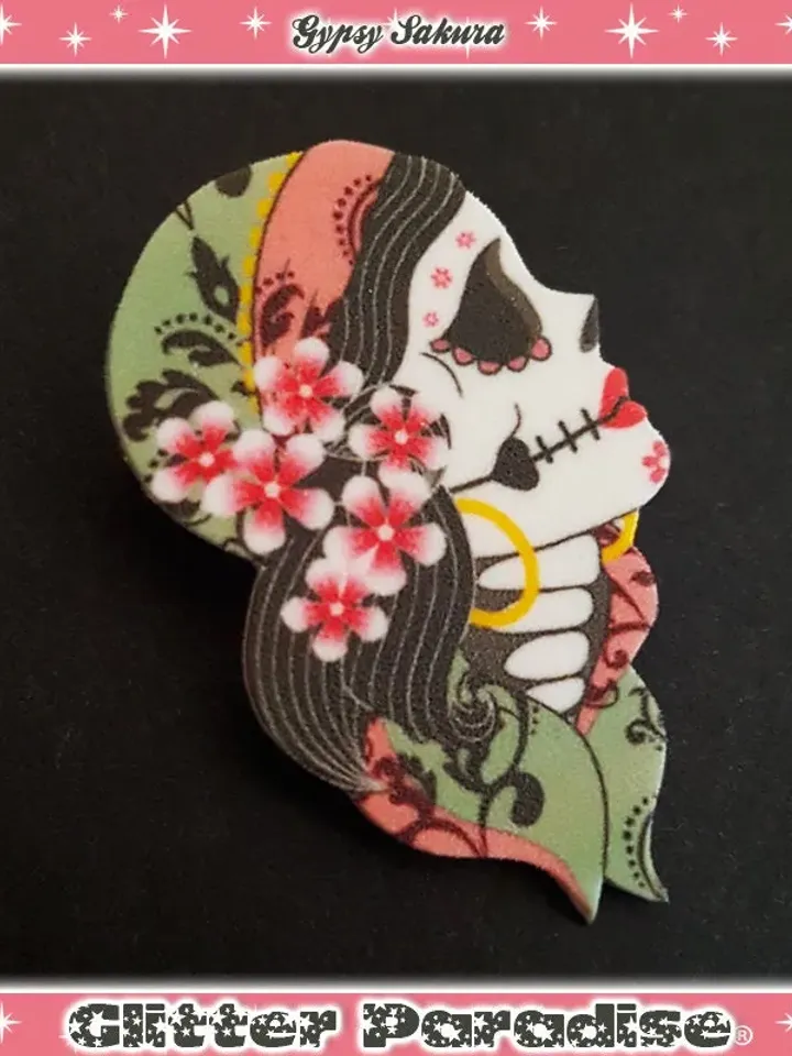 Gypsy Sakura - Earrings - Dia de Los Muertos - Calavera - Day of The Dead - Muerta - Sugar Skull - Mexican Folk - Frida - Glitter Paradise®