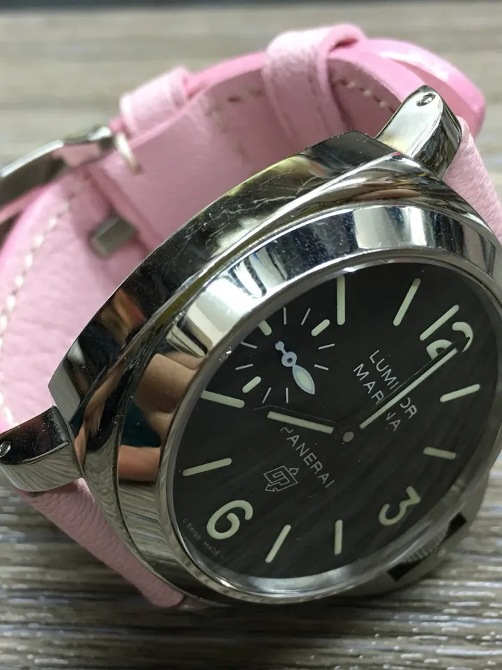 Leather watch band, leather watch strap, 24mm watch strap, Pink watch band, 24mm watch band, 26mm strap, watch band, FREE SHIPPING
