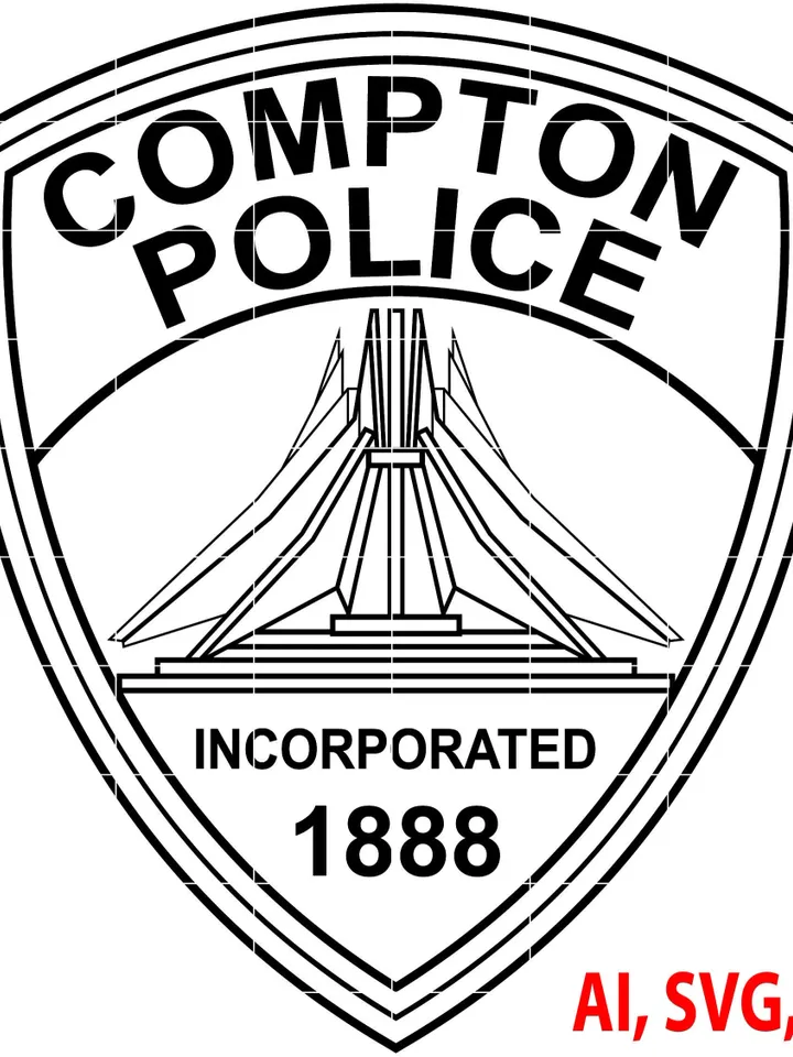 Compton Police Badge, Logo, Seal, Custom, Ai, Vector, SVG, DXF, PNG, Digital
