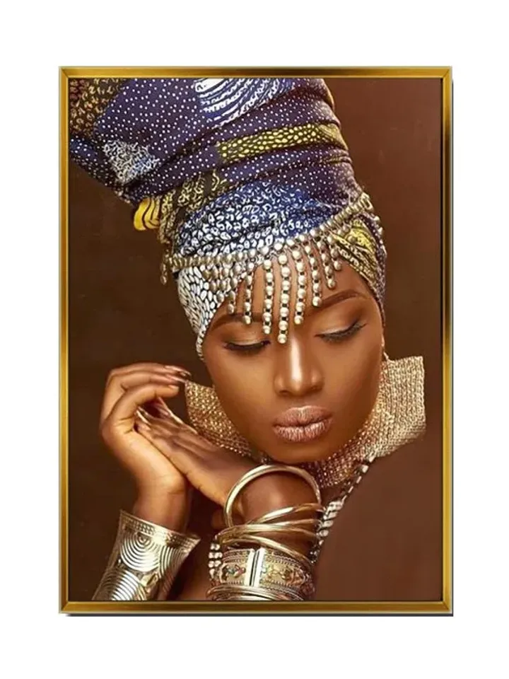Dark Woman Print on Canvas , Floating Frame Option, Modern Wall Art, Extra Large Canvas Wall Art