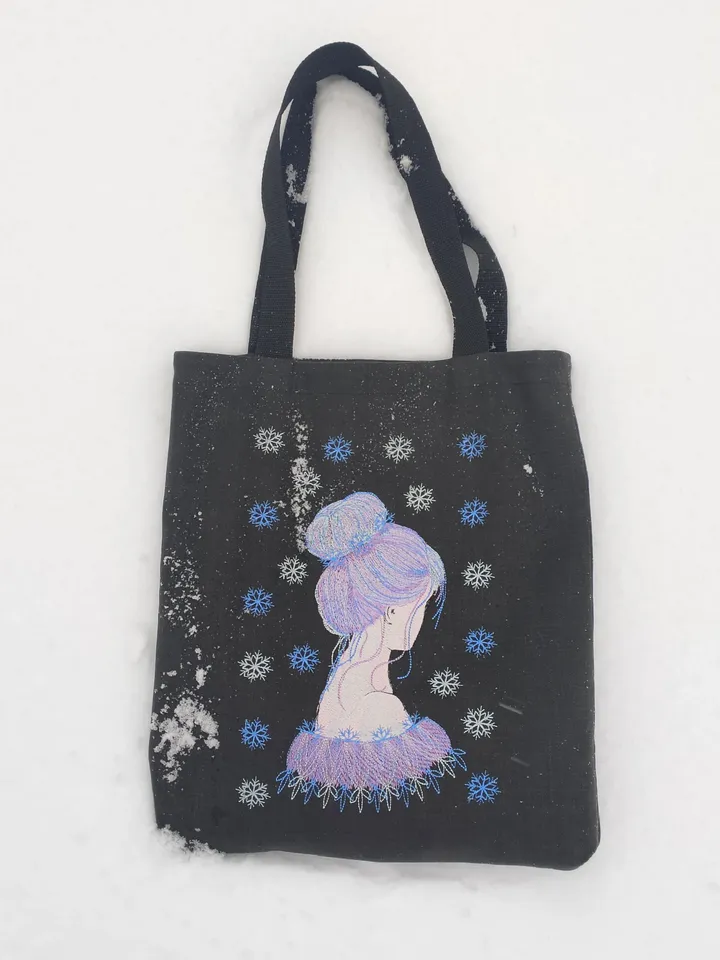 Snow girl-machine embroidery-designs-set-4-size