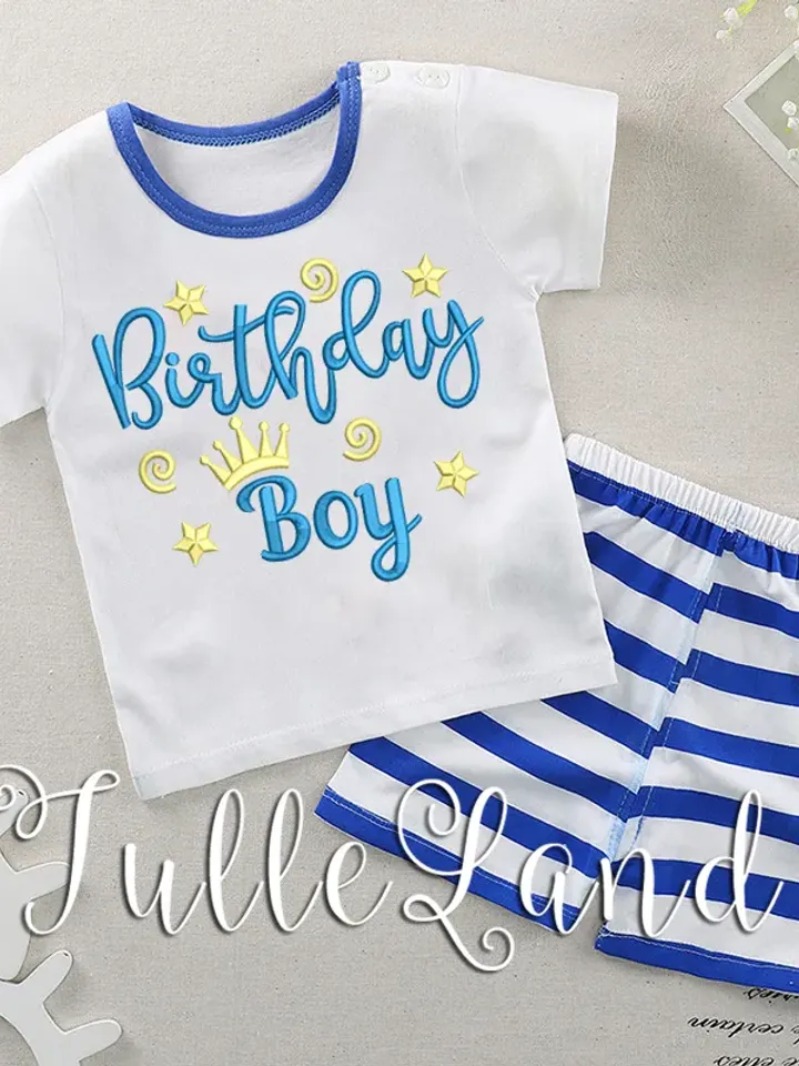 Birthday Boy Baby first birthday boy 1st birthday Design Applique for Machine Embroidery