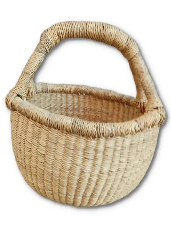 Baby Boy and Girl Gift Basket, African Bolga Market Basket, Fruit Harvest Basket, Straw Bag