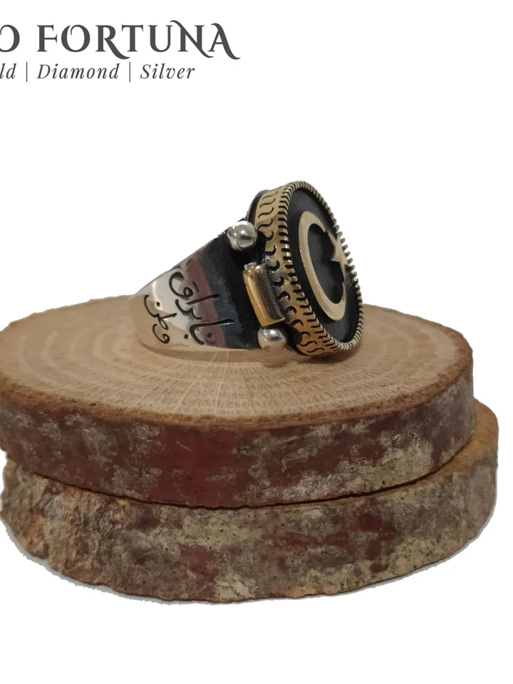 Mens Handmade Ring, Turkish Handmade Silver Men Ring, Ottoman Mens Ring, Onyx Men Ring, Gift for Him, 925k Sterling Silver