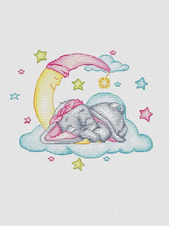 Elephant Cross Stitch Pattern, Cute Elephant Embroidery, Easy Сounted Cross Stitch Chart, Elephant Pattern Cross Stitch Decor, PDF Download