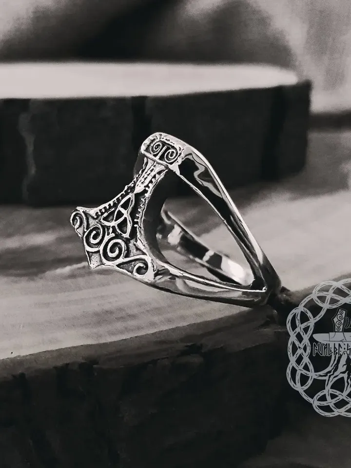 Thor Hammer Ring, Mjolnir Ring, Viking Ring, Sterling Silver Ring, Norse Ring, Viking Jewelry