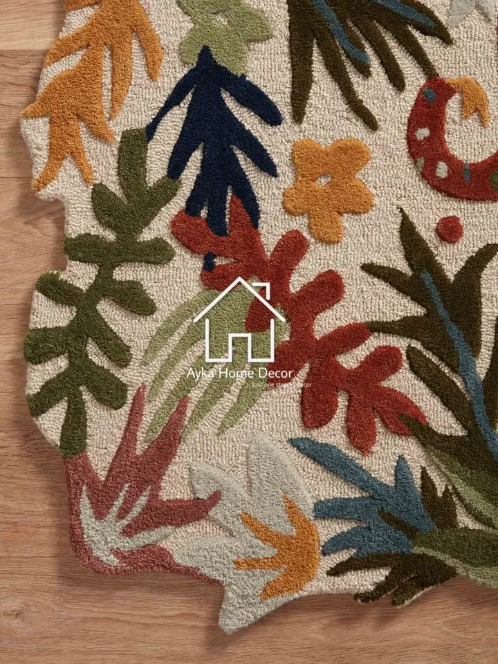 Ayka Vintage 100% Handmade Woolen Area Rug For Hall Kitchen Living Room Bed Room Bath Room Dining Room Kids Room Carpet / Christmas