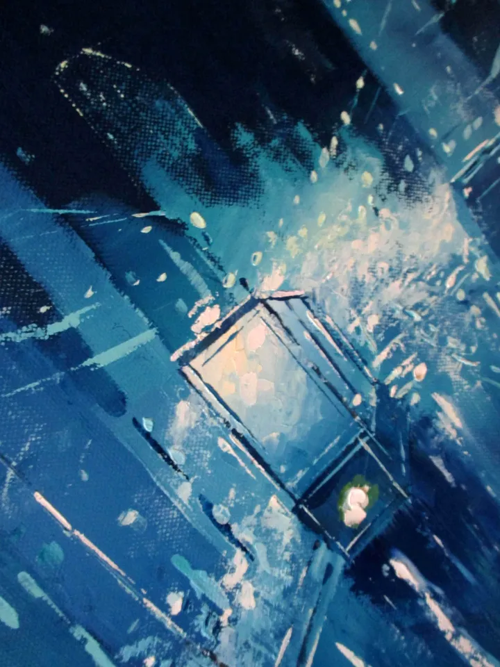 Cyberpunk Painting "TRON STREETS" Original Oil Painting on Canvas, Modern City Original Art by "Walperion Paintings"