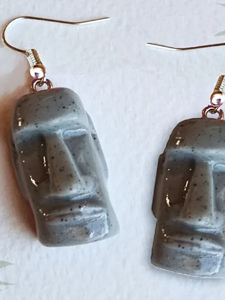 Moai - Earrings - Moai Jewelry - Easter Island Statue - Easter Island Totem - Tiki - Moai Earrings - Easter Island Ring - Glitter Paradise®