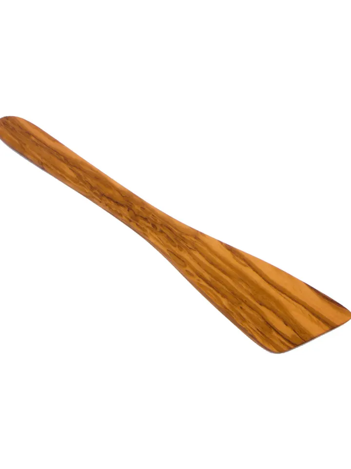 Flat Olive Wood Spatula 30 cm / 11.81" Handcrafted - AKwood / Handmade Cooking Spatula - Must have!  Front edge is diagonal!