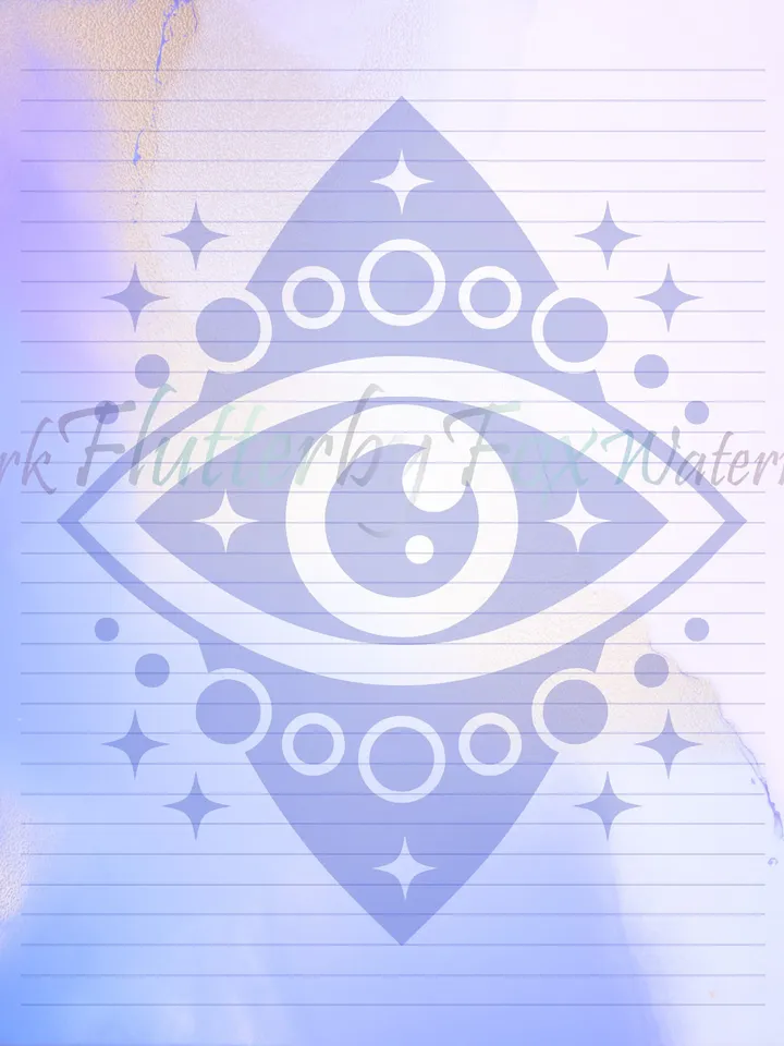 Blue Eye Writing Paper | Evil Eye Protection Stationery | Protection Spell Paper | Protection Magic Page | Letter Paper | Eye Journal Page