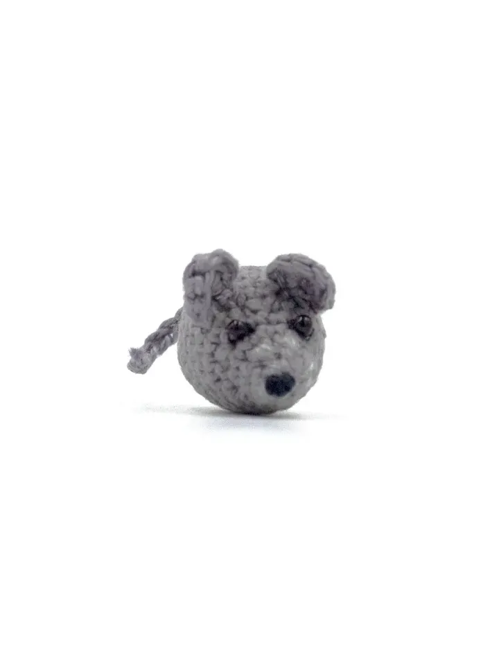 Crochet mouse pattern, miniature mouse, amigurumi mouse pattern pdf, micro amigurumi, miniature animals crochet tutorial