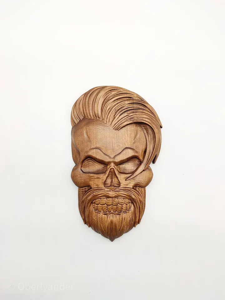 Wooden skull wall decor, Wood sugar skull, Wood tiki mask wall art, wall decor, wall panel, wooden wall panel, wooden mask, carved mask