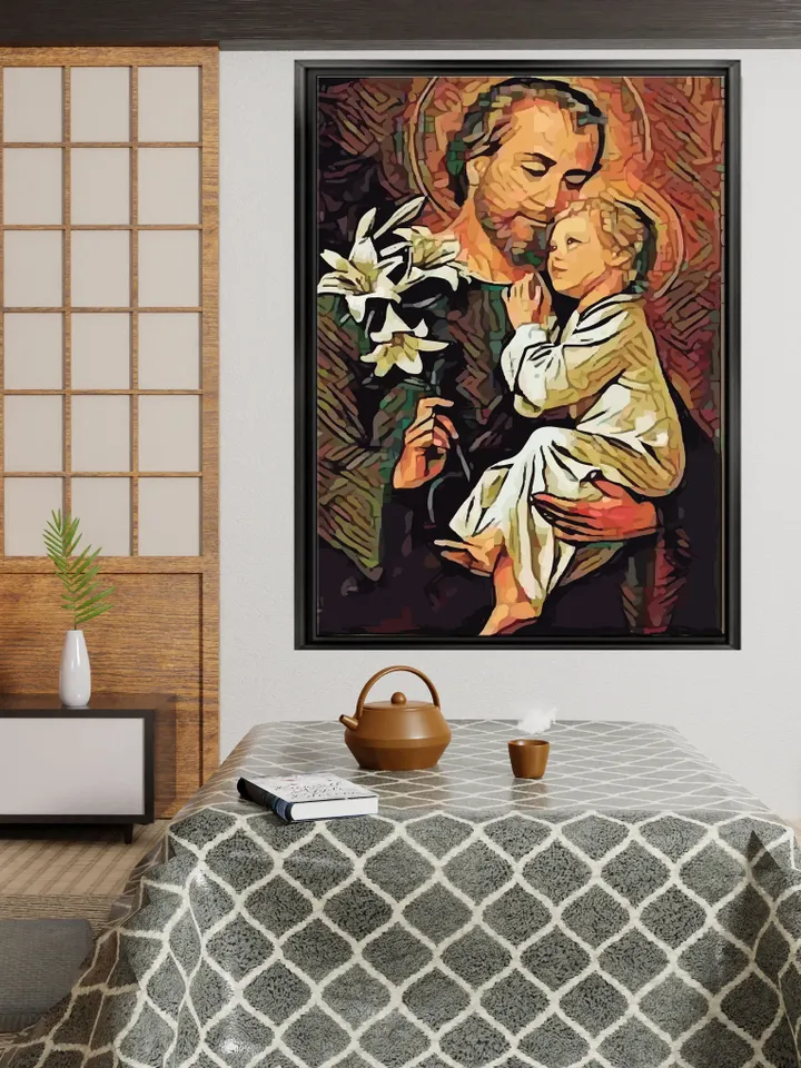 Jesus Christ  Print on Canvas , Floating Frame Option, Modern Wall Art, Extra Large Canvas Wall Art