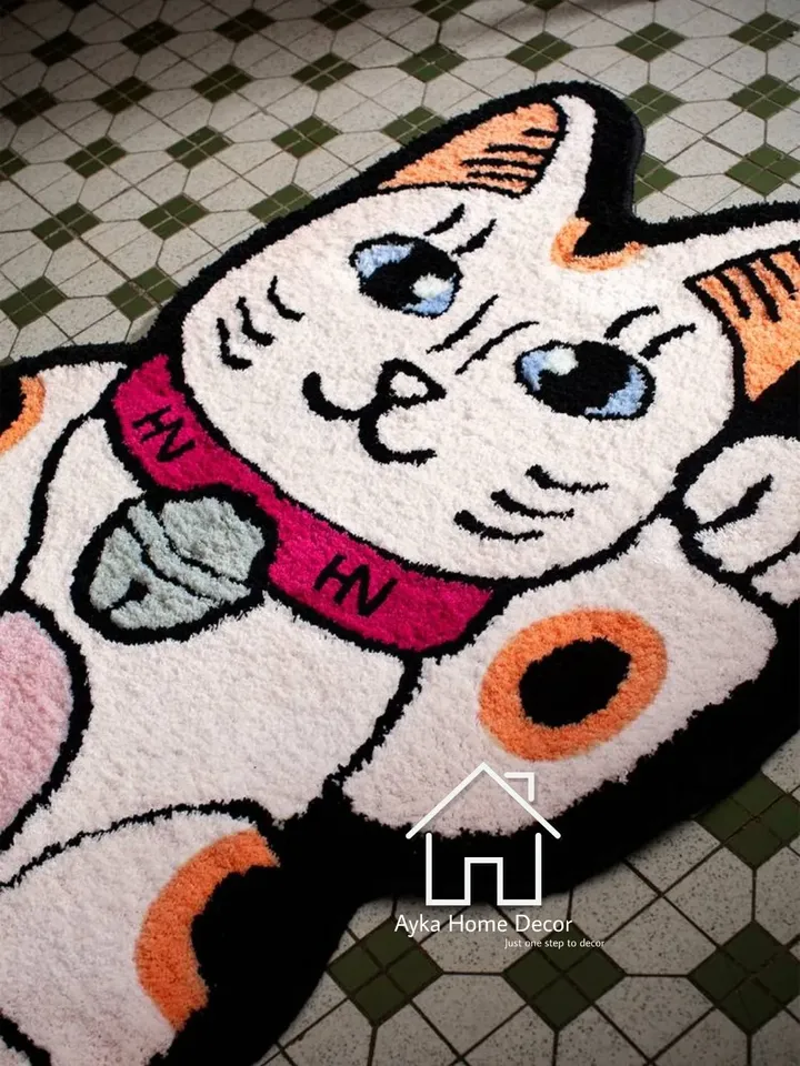 Kitty Cat Soft  Woolen Area Rug By Ayka For Hall Kitchen Living Room Bed Room Bath Room Dining Room Kids Room Carpet / Christmas Gift