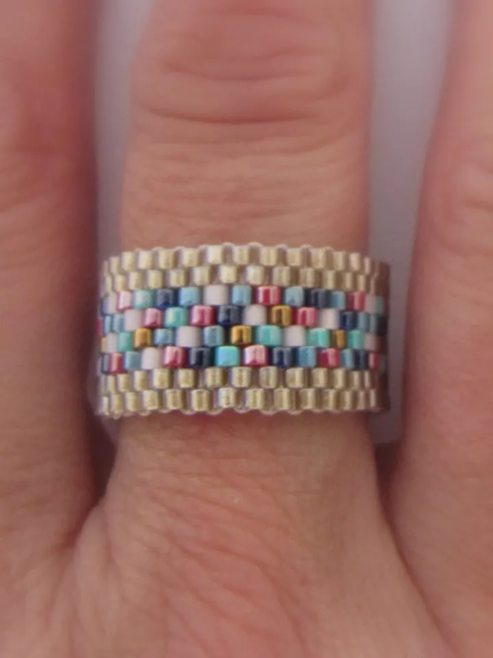 Miyuki ring, Peyote ring, Antialergic ring Miyuki gift for woman, confortable ring miyuki