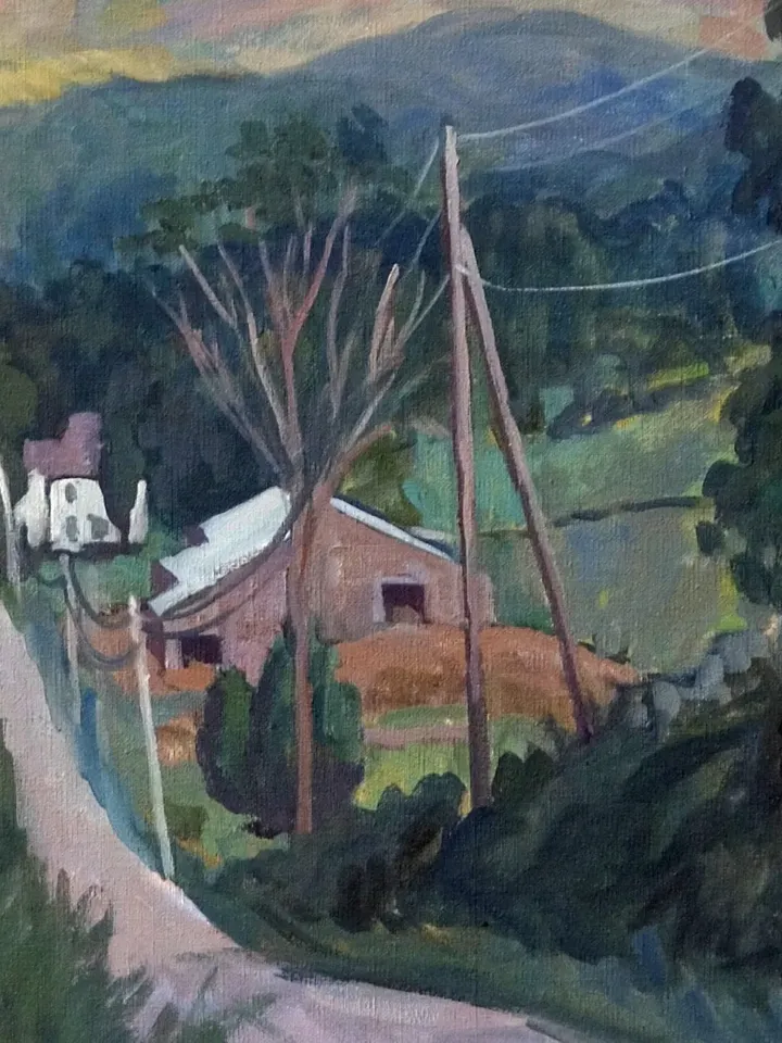 Large Original Berkshires Landscape Painting - Falling Light/Sloan Road - 22x28 Oil on Canvas, Signed Plein Air Impressionist Fine Art
