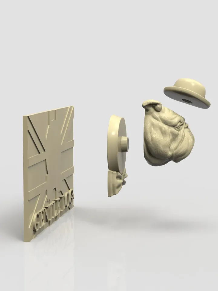3D Model STL CNC Router file 3dprintable GentleDog Panel