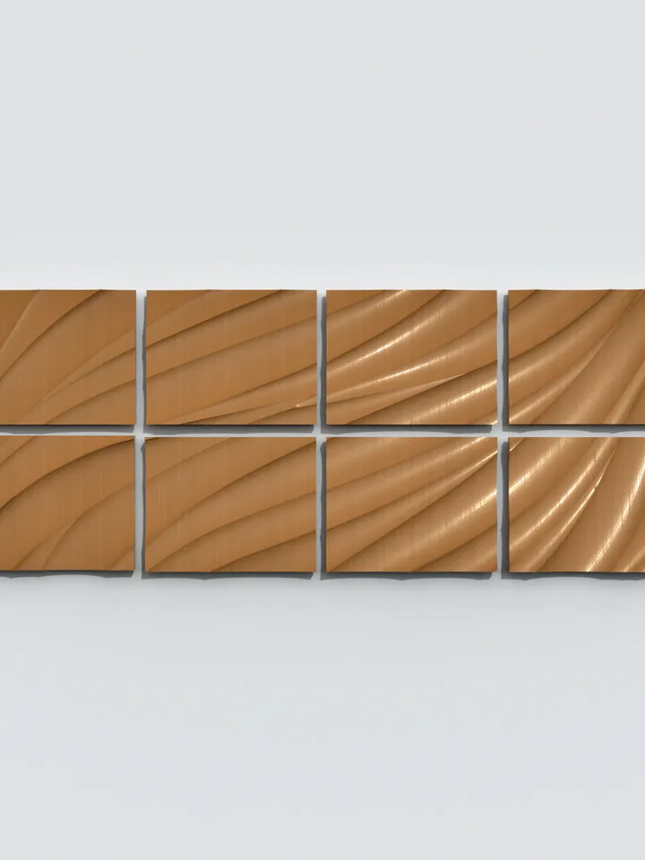 3D Model STL CNC Router file 3dprintable Wall Panel Waves