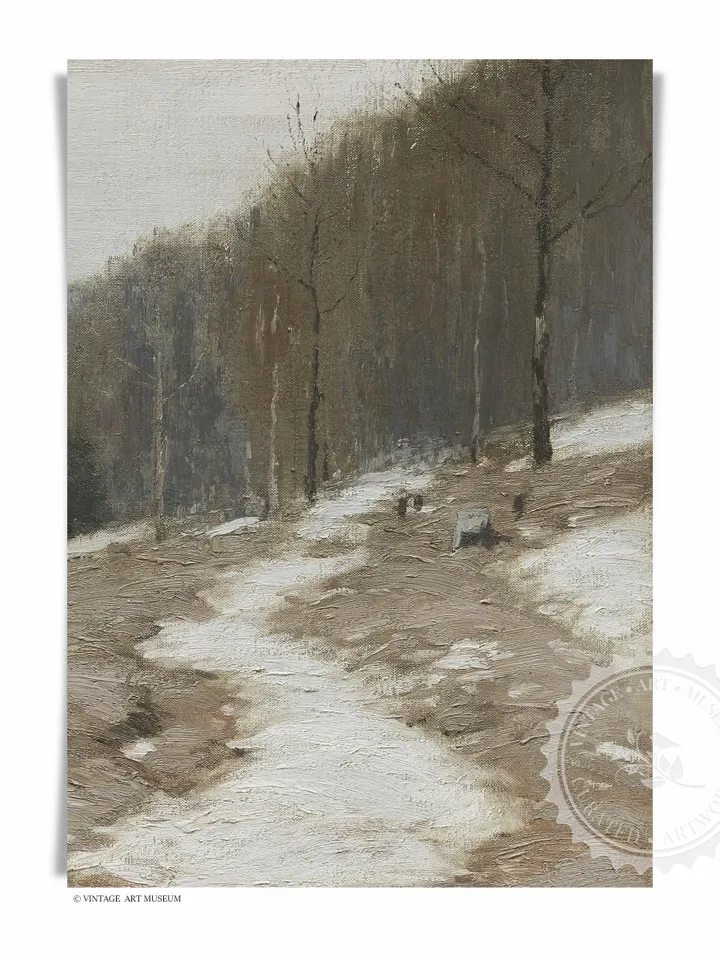 Winter Mountain Landscape Diptych Art, Vintage Painting Set, Printable Farmhouse Wall Decor | 338 S2