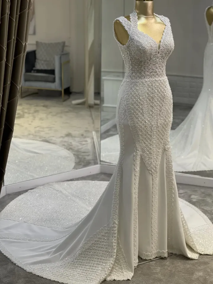 AHUNARE HIJAB - White - Wedding Dress, Muslim Evening Gown, Nikah, Islamic Wedding, Engagement, Bridesmaid