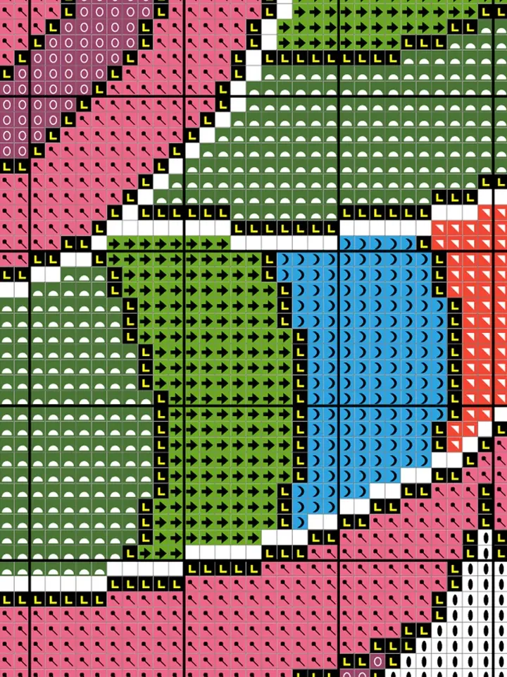 Funny cross stitch pattern. Abstract cross stitch pattern. Psychedelic art.