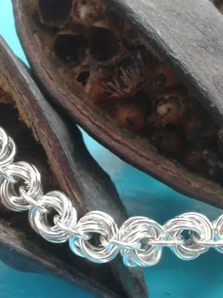 Sterling Silver Double Flower Chain Bracelet