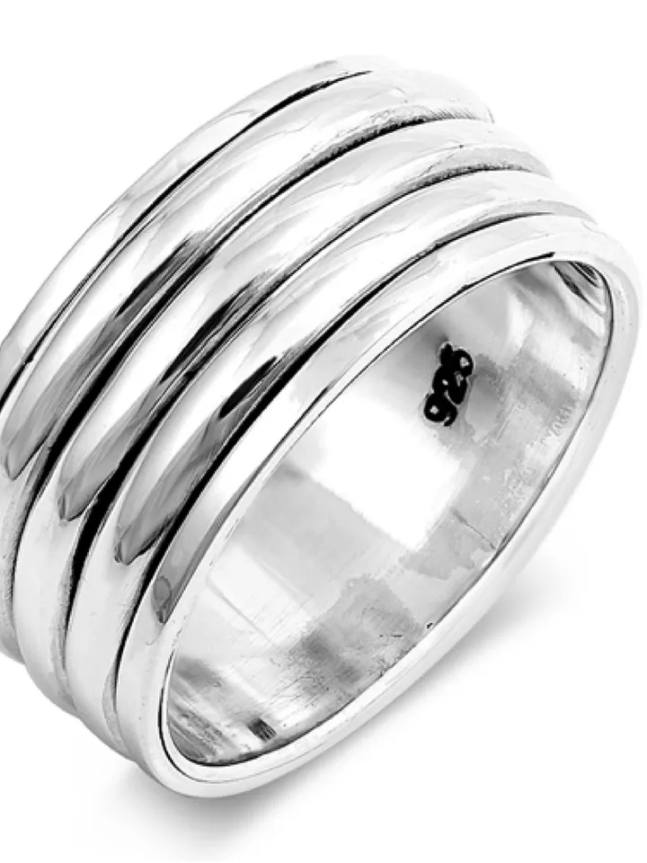 Spinner Ring for Men, Plain Silver Ring for Men, Sterling Silver Spinner Mens Ring, Band, Wide band, Boyfriend ring, Men's Jewelry #Fidget