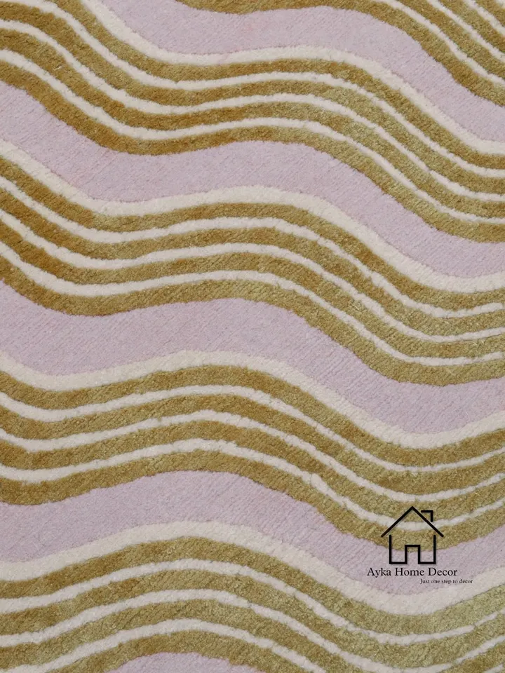 Ziggi Design Textured Hand Tufted Erase Pattern Traditional Area Rug Woolen Carpet Large Area Rug Silk & Wool For Customized Size Dm us