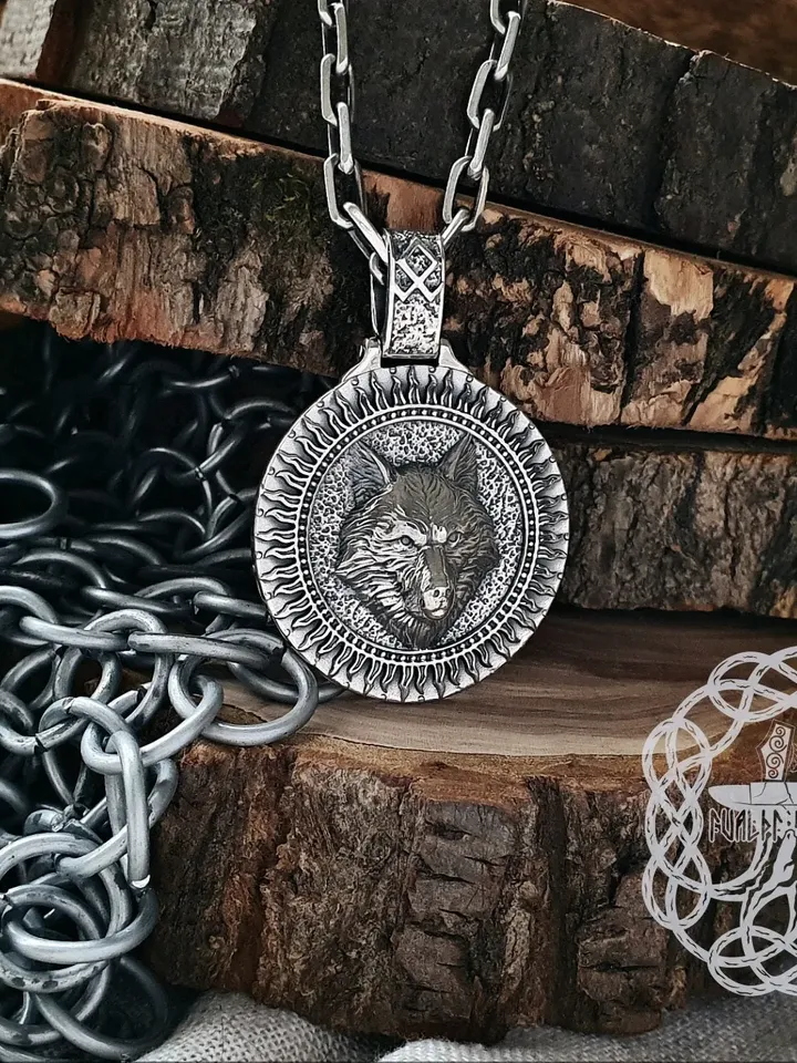 Wolf Pendant, Wolf Necklace, Sterling Silver Viking Wolf, Norse Pendant, Viking Jewelry, Viking Necklace