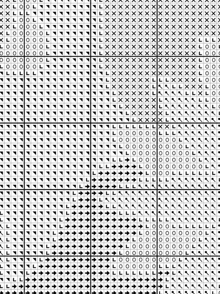 Abstract cross stitch pattern. Hippie style cross stitch pattern. Geometric cross stitch.