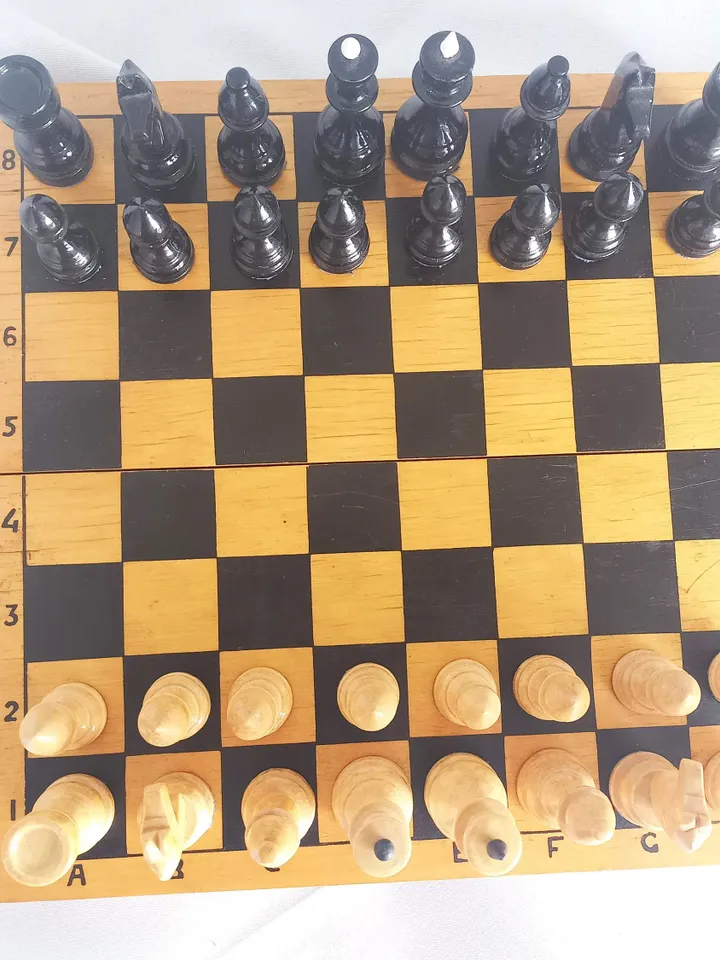 Vintage Wooden Chess Made in USSR Wooden Chess Pieces Complete Set