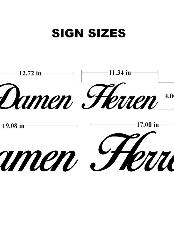 Damen Herren German Restroom Signs, Metal Bathroom signs, German Restaurant Decor, Public Bathroom sign, German Ladies Gentlemen sign